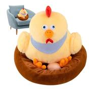 Generico Chicken Stuffed Animal, Cute Cartoon Chicken, 11.81 Inches Soft Plush Collectible Toy with Mat, Home Decoration, Cozy Display for Living Room, Bedroom, Nursery and Baby Rooms Use