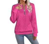 Generico Chikalabs Women's Elegant Snake Print Zip-Up Sweatshirt Long Sleeve Round Neck Casual Pullover -Womens Sweatshirts (Rose Red,L)