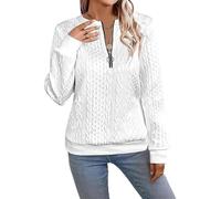 Generico Chikalabs Women's Elegant Snake Print Zip-Up Sweatshirt Long Sleeve Round Neck Casual Pullover -Womens Sweatshirts (White,XL)
