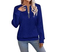 Generico Chikalabs Women's Elegant Snake Print Zip-Up Sweatshirt Long Sleeve Round Neck Casual Pullover -Womens Sweatshirts (Blue,XL)