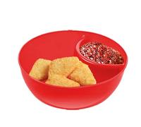 Generico Chip and Dip Bowl - Anti-Soggy Divided Cereal Serving Dish | Stackable Plate with Dipping Section, Cracker, Bowls, Divided Platters, Bread or Dipping Bowls Use