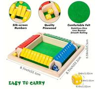 Generico Chiudi il gioco dei dadi della scatola, Giochi di matematica da tavolo in legno per la famiglia di 2-4 giocatori per adulti e bambini, 2/8 dadi Giochi classici per classe, casa, festa o pub