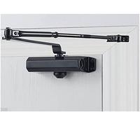 Generico Chiudiporta Automatico, Ammortizzatore Idraulico Regolabile, Adatto per Porte con Peso Compreso tra 25 E 80 kg, Dispositivo di Chiusura Silenzioso (Black M)