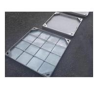 Generico Chiusino e Telaio in Acciaio Inossidabile di Classe B per vialetti, marciapiedi e Giardini | Coperchio per Fossa settica Incassato e Coperchio di ispezione Invisibile per Scarico pluviale (1