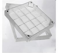 Generico Chiusino Invisibile in Acciaio Inossidabile Personalizzabile da 12-32 Pollici - Coperchi di Scarico Quadrati Resistenti per Patio, Giardino, Garage - Soluzioni Eleganti per coperchi di fogna