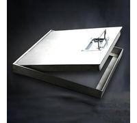 Generico Chiusino Invisibile Personalizzabile in Acciaio Inox 304 con Maniglie, Telaio di ispezione Quadrato per ripostiglio sotterraneo, 55x55x3 cm (21,7x21,7x1,2 Pollici)