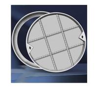 Generico Chiusino Rotondo in Acciaio Inossidabile per impieghi gravosi per Cortili e Giardini - Camera di ispezione Resistente 50x50 cm (19,6x19,6 Pollici), Telaio per Bacino fognario Resistente alle