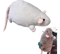 Generico Chonky Rat Plushie,Large Fat Rat Stuffed Animal, Soft Chubby Mouse Pillow for Adults, Cute Round Hugging Cushion for Bed Sofa Office Decor, Cozy Gift for Friends (White, 90 CM)