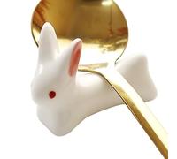 Generico Chopstick Rest - 1.6 Inch Ceramic Bunny Shape Spoon Holder | Cute Cutlery & Pen Rest for Dining Table , Home Desktop , Kitchen , Restaurant , and Hotel Decor