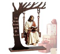 Generico Christian Decor | 2D Jesus Reading Bible On Swing Religious Table