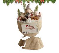 Generico Christmas Artificial Flowers - 16x16x32cm Centerpieces With Light, Festive Sentiment Carrier Artificial Flowers Doll Bouquet,for Indoor Table Winter Wedding Birthday Girlfriend Best Friend