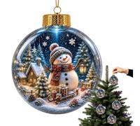 Generico Christmas Ball Ornaments Mini 3D Globes Decorations | With Warm LEDs Christmas Balls For , Office, Party, Wedding, Indoor, Patio, Door, Bookshelf, Car