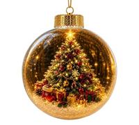 Generico Christmas Ball Ornaments Mini 3D Globes Decorations | With Warm LEDs Christmas Balls For , Office, Party, Wedding, Indoor, Patio, Door, Bookshelf, Car