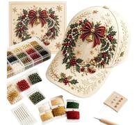 Generico Christmas Beaded Hat DIY Kit - Baseball Hat Embroidery Craft Set