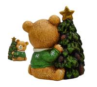 Generico Christmas Bear Figurines - Hand Painted Resin, Winter Decor