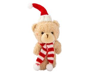 Generico Christmas Bear Ornaments - 6.3 Inch Plush Bear With Scarf | Soft Cartoon Cake Stuffed Bearr, Holiday Festival Decoration Bearr, Christmass Beaar Ornaments For Birthday New Year Christmas
