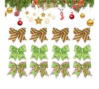 Generico Christmas Bow, Holiday Yard Decoration, 5.91x5.91 Inches, UV Resistant Ornament, Festive Ribbon Set, Display for Party Door Garland Wreath Tree Porch Indoors Outdoors Seasonal Celebrations
