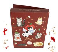 Generico Christmas Box - Paper 30.5x21.5x3cm, Empty 24 Day | Countdown Gift Storage Box With Cute Cat Open Design For DIY Holiday Fillers | DIY Box | For Christmas
