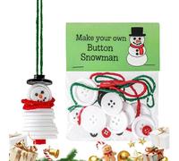 Genérico Christmas Button Ornament Kit, Button Tree Snowman Ornament Crafts Kit, Hangable Educational For Kids Children Teens Adults Students Tovaglia Windowsill Door Bedroom