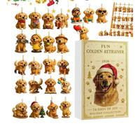 Generico Christmas Calendar Advent, 2D Acrylic Dog, 24 Day Countdown Decor | 2D Acrylic Dog Decor, 24 Day Countdown Calendar, Festive Holiday Surprise, Daily Joyful Unboxing, Fun Family Experience