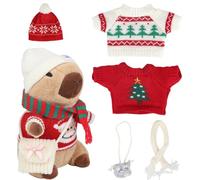 Generico Christmas Capybara Plush, Cute Cartoon Stuffed Animal Toy, Dressed with Hat, Bag & Scarf Soft Interactive Holiday Decor for Boys, Girls, Educational Play, Gift, Party, Room Display Use
