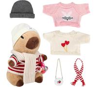 Generico Christmas Capybara Plush, Cute Cartoon Stuffed Animal Toy, Dressed with Hat, Bag & Scarf Soft Interactive Holiday Decor for Boys, Girls, Educational Play, Gift, Party, Room Display Use