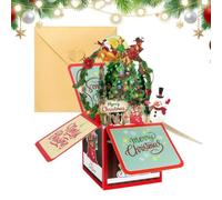 Generico Christmas Card - Tree - Handcrafted Holiday Note & Envelope | Size 10x21cm 3.9x8.3in 60g | Christmas Greeting Cards 3D Holiday | Handcrafted Paper, Reusable Envelope & Note Card