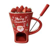 Generico Christmas Chocolate Fondue Mug - Chocolate Fondue Cup with Fork