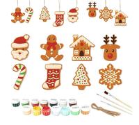 Generico Christmas Coloring Kit - 26x Handmade Ornaments, Christmas Ornament To Paint, Tree Decorations, Seasonal Décor, Car Decorations For Dormitory Apartment Offices School Room Birthday