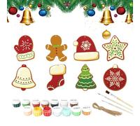 Generico Christmas Coloring Kit - 26x Handmade Ornaments, Christmas Ornament To Paint, Tree Decorations, Seasonal Décor, Car Decorations For Dormitory Apartment Offices School Room Birthday