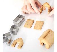 Generico Christmas Cookie Cutter Set 3 Pezzi in Acciaio Inox Gingerbread House Cookie Stampo in Acciaio Inox Xmas Cookie Cutter Forme per Vacanze Decorazioni Natalizie RegaliBellissimo Design