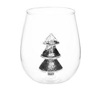 Generico Christmas Crystal Stemless Wine Glass | Long-Lasting | 8.5 X 8.5 X 10 Cm | 3D Cup With Christmas Tree | Holiday Tree Wine Glasses Drinking Cups | Anti-Tip | For Home