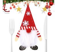 Generico Christmas Cutlery Bag, 10x17.5cm Gnomes Utensil Storage Sleeves - Sturdy Gnomes Fork Cutlery Storage Pouch,for Theme Party Dinner Table Holiday Wedding Birthday Celebrate New Year