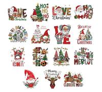 Generico Christmas Decals for Crafts - 15 Pieces Versatile Deer Tree Decals | Easy To Use Iron On Heat Transfers T Shirts,for Cloth T-Shirt Fabric Towel Winter Festival Holiday Birthday