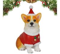Genérico Christmas Dog Figurines For Decoration, Holiday Party Supplies For Offices, Resin Christmas Figurine, Dormitory School Room Apartment Birthday Thanksgiving Party