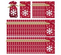 Generico Christmas Drawstring Bags, 50-Piece 15x23cm Composite Material Portable Party Favor Pouches for Candy, Snacks, Holiday, Festive Celebration, Seasonal Use