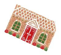 Generico Christmas Front Door Mat, Non Slip Floor Doormat with Festive Gingerbread House Design, Indoor Outdoor Entryway Rug for Kitchen Bathroom Living Room Porch Holiday Party Home Decoration
