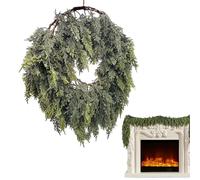 Genérico Christmas Garland - Soft Rubber & PE, 5,91ft Christmas Greenery Garland Cedar Design | Flessibile Holiday Decoration, Festive Green Vine For Fireplace, Tovaglia, Staircase, Doorway