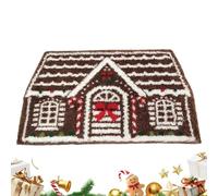 Generico Christmas Gingerbread House Rug | 23.6x35.4inch Festive Low-Maintenance Christmas Doormat Decor | Holiday Gingerbread House Rug Decor,for Entrance, Shower, Home, Bedroom, Living Room, Floor