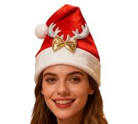 Generico Christmas Hat | Soft Party Headwear With Reindeer Antlers Santa For Unisex Adults Women Boys Girls Youth Teens Birthday Holiday New Year