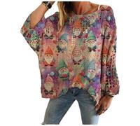 Generico Christmas Jumpers for Women, Christmas Crochet Sweaters, Xmas Print Pullover Knitwear Hollow Baggy Tops, Cozy Fall Sweater Pullover for Holiday Party (D,XXL)