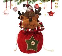 Generico Christmas Knitted Doll Gift Bags - Fabric | Christmas Dołl Bags | Chŕistmas Zipper Design, Fabric, Cute 3D Santa Snowman Doll Bag, Reusable Zipper Gift Bağs