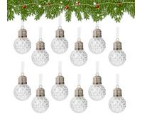 Generico Christmas Light Bulbs | 12 Pieces LED Battery Operated, Balls Christmas Tree Ornaments Set | For Holiday Indoor Outdoor Mantel Wall Door Window Garden Yard Porch Party