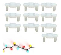 Generico Christmas Light Clips, Outdoor Magnetic Hooks, 1.57x0.79x0.79 Inches String Light Clip, 10 Pack Set, Compact Seasonal Lighting Hook, Compatible with C7 and C9 Holiday Lights Sockets