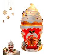 Generico Christmas Lighted House Decoration Light Up Collectible Statue | Ice Cream House Desk Sculpture For Table Bedside Cafe Bedroom Apartment Homeowners Girls