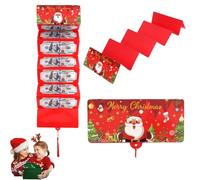Generico Christmas Money or Gift Card Holder with 10 Slots Surprise Christmas Xmas Gift Card Holder, Xmas Money Cards with Envelopes, for Santa Cash Supplies (Red)