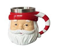 Generico Christmas Mugs, Santa Vintage Mug 250ML, 5.1x3.93x3.93 Inches Stainless Steel Liner & Holiday Novelty Drinkware, Whimsical Cup for Kitchen, Birthday, Chocolate, Girls, Women, and Celebration