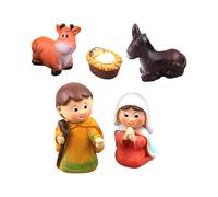 Generico Christmas Nativity Fgurine - Set Of 5 Small Holy Family Miniatures Statue - Traditional Nativity | Cute For Christmas Table Decor, Small Religious Decorations For Mantle Shelf
