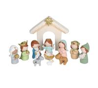 Generico Christmas Nativity Scene Set - 12 Pieces Nativity Figures of Holy Family, Resin Nativitys Scene Including Manger and 12 Nativitys Figurines Cute for Holiday Table Decor Christmas Decorations