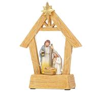 Generico Christmas Nativity Set - Illuminated Stable Scene, Christ Birth Ornaments, Decorative Indoor Display Desk Window Mantle Table Seasonal Holiday Decorations Family Home Celebration Use